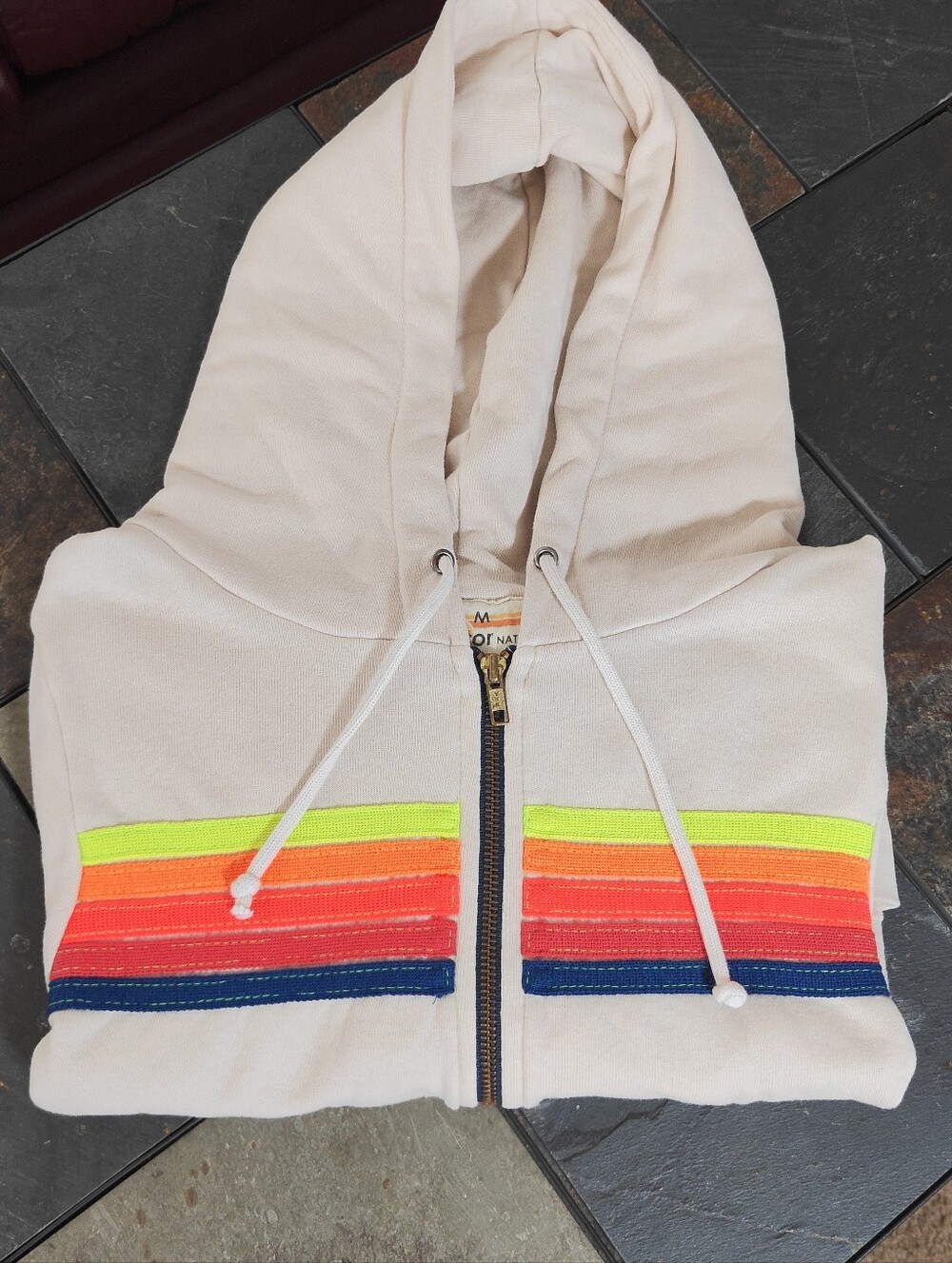 Aviator Nation 5 Stripe Zip Up Hoodie Size M - Picture 7 of 7